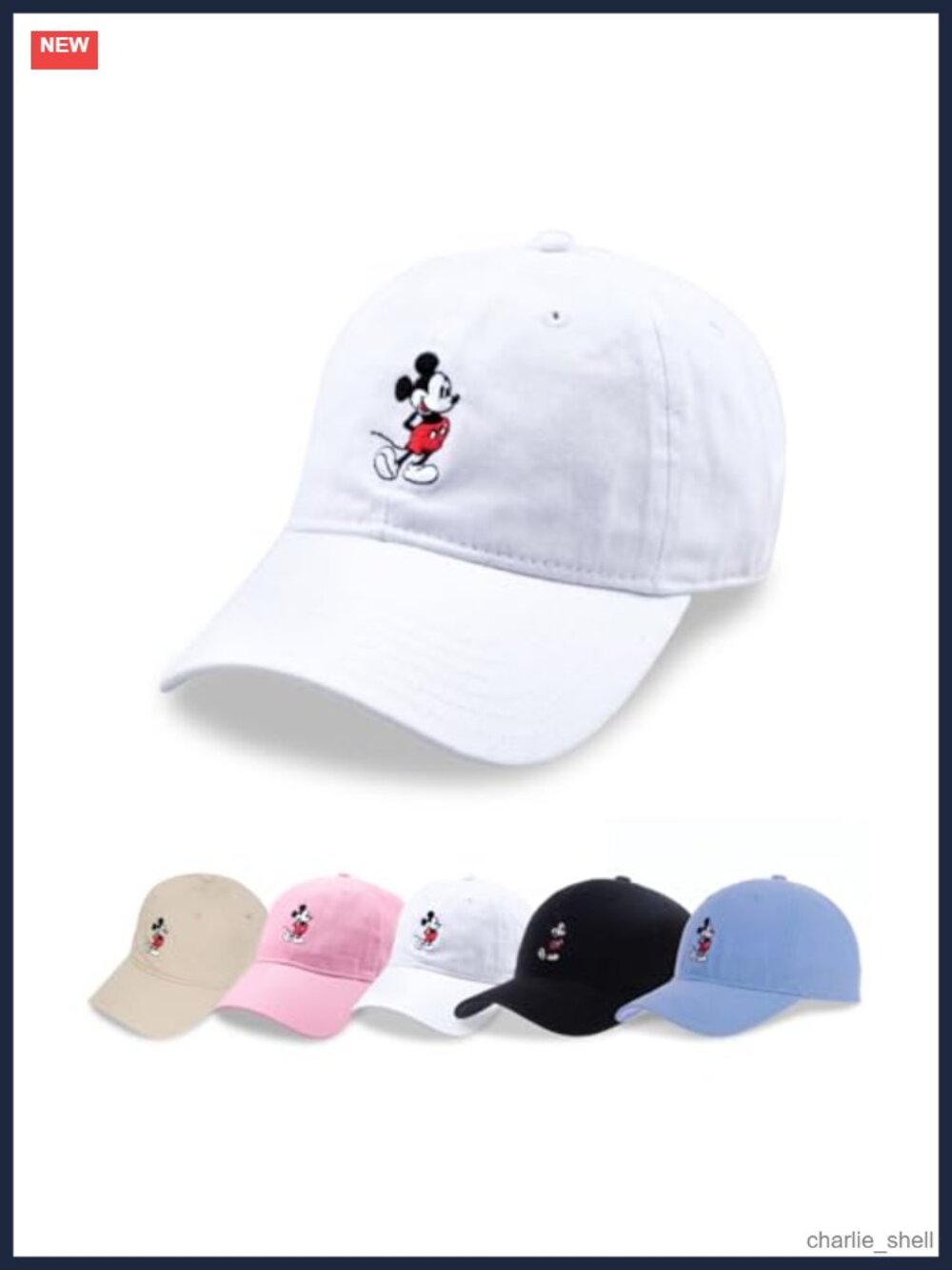 Disney Mickey Mouse Embroidered Cotton Adjustable Dad Hat Curved Brim